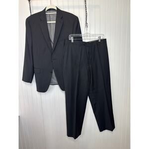 Calvin Klein Men’s Black Suit Single Breasted Holiday Career Workwear Size 40S